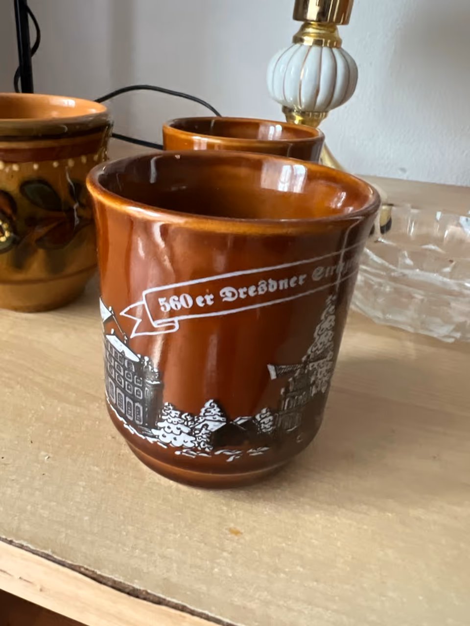 Mug in which Glühwein is drunk at the Christmas market