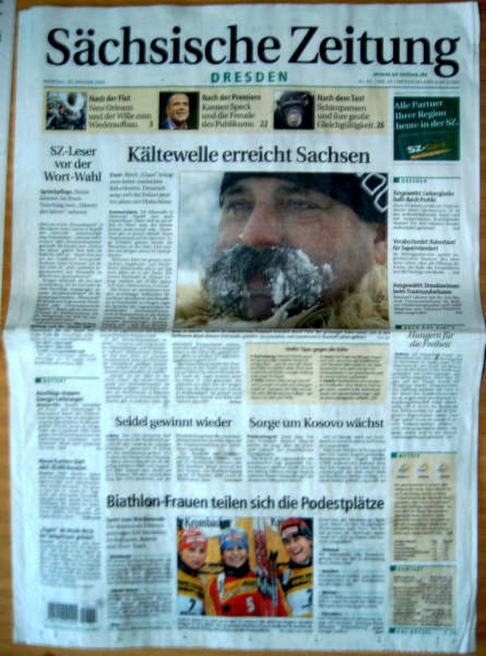 First page Sächsische Zeitung