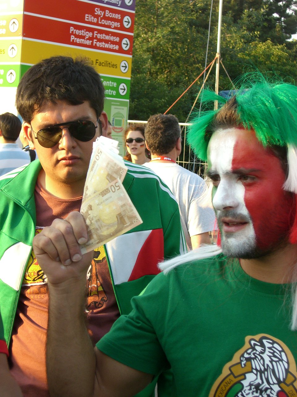 Mexican fans offering money for a ticket
